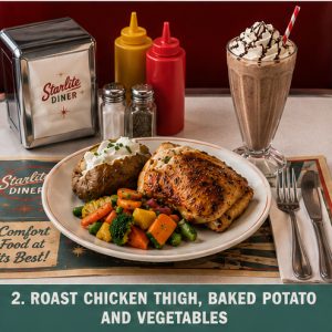 5/19 Tuesday - Roast Chicken Thigh Baked Potato and Vegetables