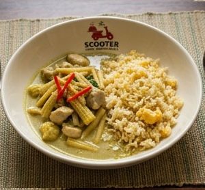6/08 - Monday -  Thai Green Chicken Curry with Egg Rice