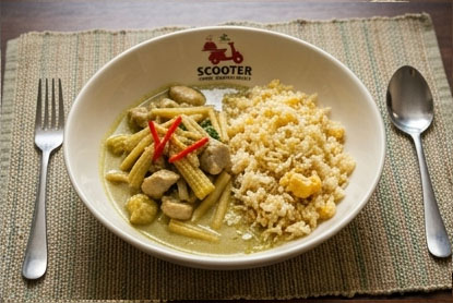 6/08 - Monday -  Thai Green Chicken Curry with Egg Rice