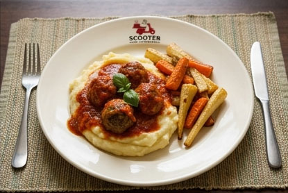 6/09 - Tuesday Italian Meatballs. Mashed Potato and Seasonal Vegetables