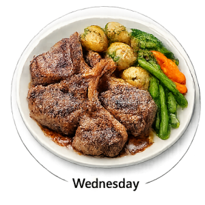 6/17 - Wednesday - Lamb Chops, Herbed Potatoes and Vegetables