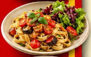 09/29 Tuesday Option 2 - Ratatouille and fettuccine with salad
