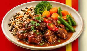 09/28 Monday - Peruvian beef with wild Rice and veg